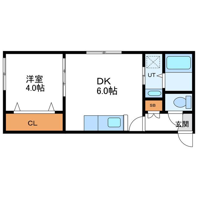 GRAND RAVINE N27 グランラヴィーヌN27(1DK/2階)の間取り写真