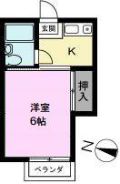 プラザ ドゥ コンフォート(1K/2階)の間取り写真