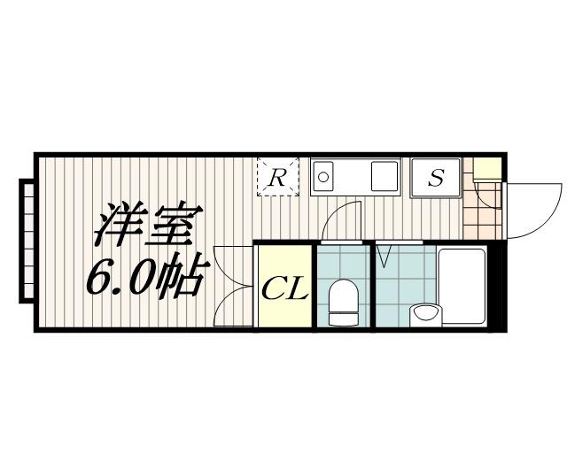 フラッツ風戸(ワンルーム/1階)の間取り写真
