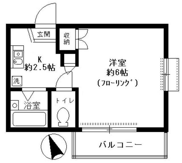 ハイムミユキ(1K/3階)の間取り写真