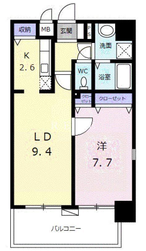 フェスタ元浅草(1LDK/2階)の間取り写真
