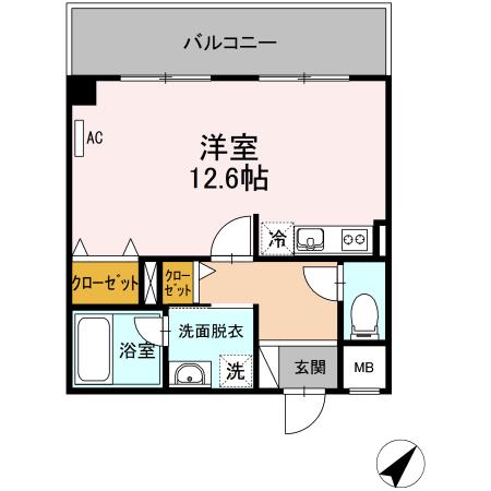 イーストタウン巽(ワンルーム/5階)の間取り写真