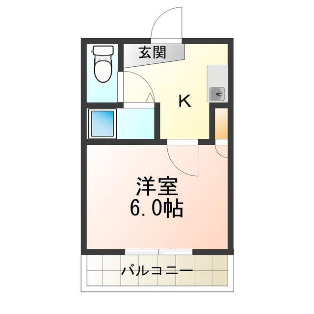 ベルフレージュ住吉(1K/5階)の間取り写真