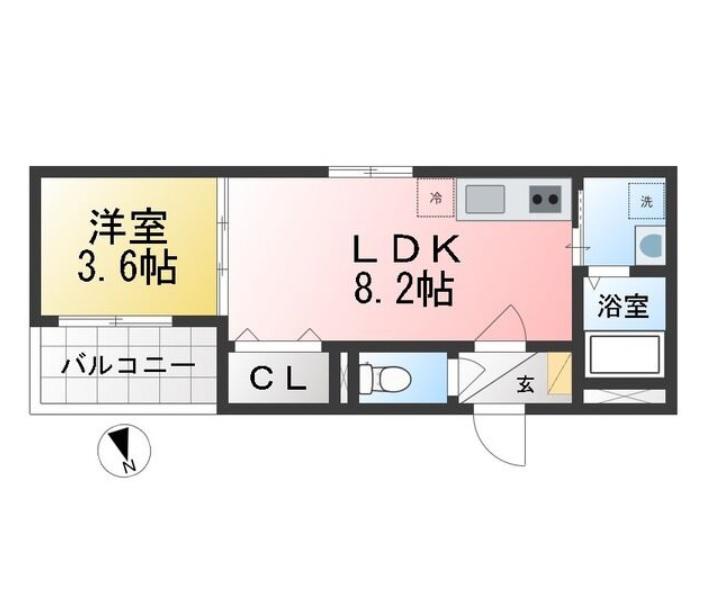 地下鉄鶴舞線 川名駅 徒歩3分 3階建 築1年(1LDK/2階)の間取り写真