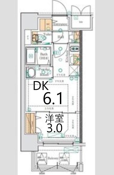 MAXIV大須観音(1DK/2階)の間取り写真