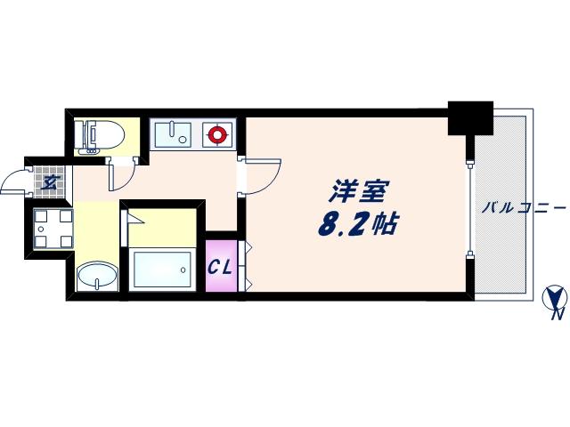 SWISS難波西(1K/12階)の間取り写真