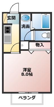 サン・FRIENDS元町 A(1K/2階)の間取り写真