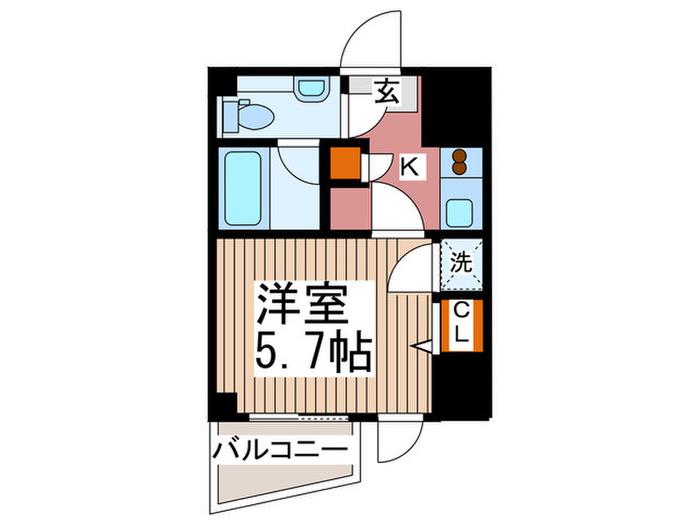 ライブコート草加(1K/13階)の間取り写真
