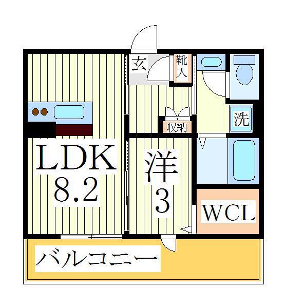 JR常磐線 柏駅 徒歩11分 3階建 築11年(1LDK/3階)の間取り写真