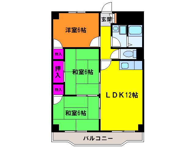 メゾン塚本(3LDK/1階)の間取り写真