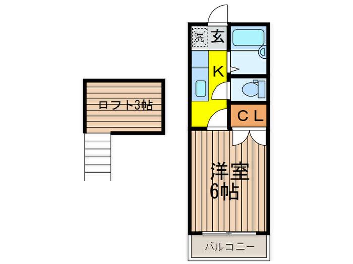 エスペランサ(1K/1階)の間取り写真
