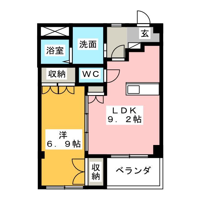 ソラーク(1LDK/1階)の間取り写真