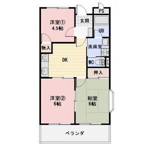 LIMPIAリリー(3DK/4階)の間取り写真