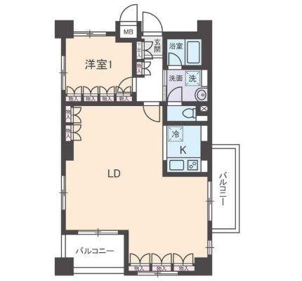 サングランパ(1LDK/3階)の間取り写真