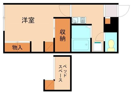 レオパレスフレイグラント多々良(1K/1階)の間取り写真