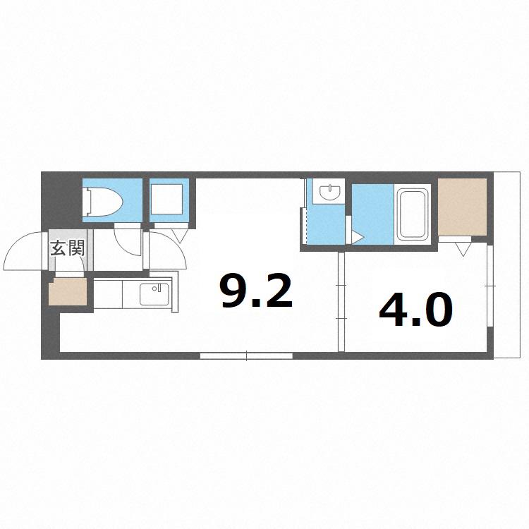 HUGA PREMIUM SUITE(1LDK/4階)の間取り写真