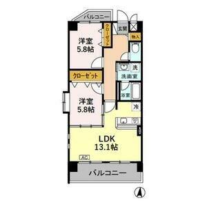 U-DINE市場木(2LDK/7階)の間取り写真