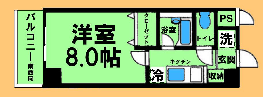 フラグランテ(1K/2階)の間取り写真