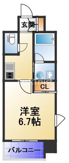 WOB西九条(1K/4階)の間取り写真