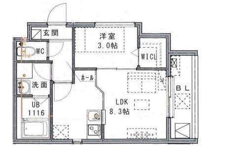 エハコ日暮通(1LDK/3階)の間取り写真