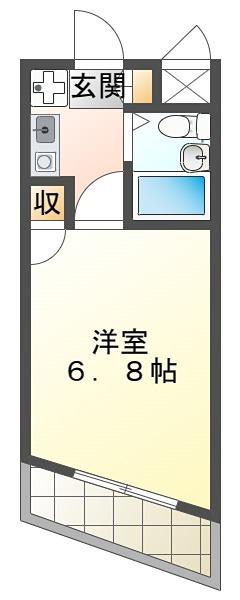 共立リライアンス八王子II(1K/3階)の間取り写真