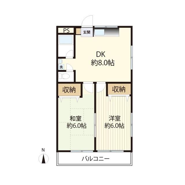 SY IKUTA(2DK/1階)の間取り写真