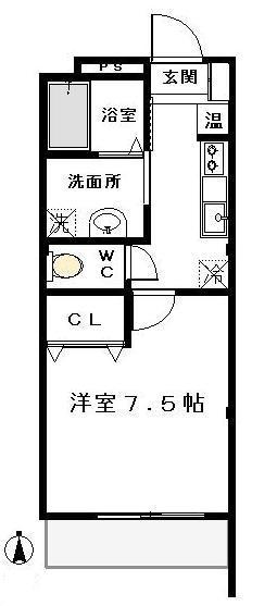 アピアランス(1K/3階)の間取り写真