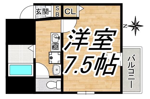 エスリード梅田西第2(1K/2階)の間取り写真