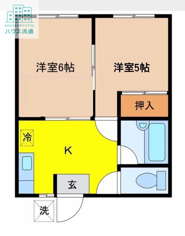 ハイツ本田(2K/1階)の間取り写真
