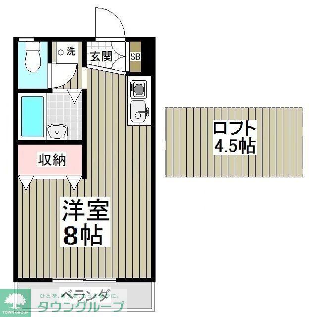フロンティアIA棟(1K/2階)の間取り写真