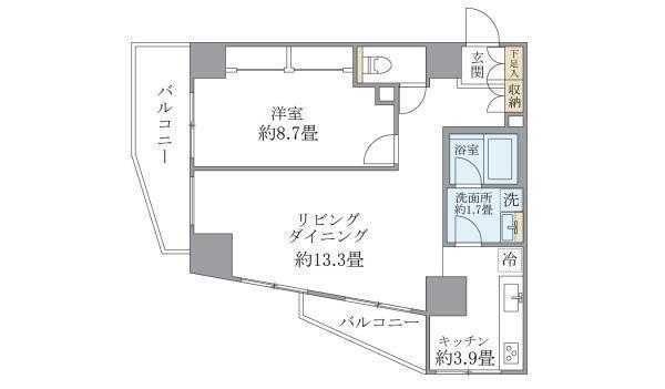 イスム石神井公園(1LDK/3階)の間取り写真