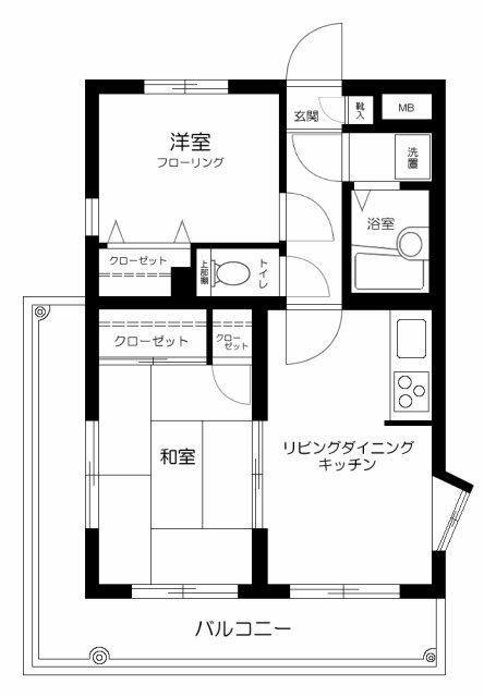 池上線長原2階(2LDK/2階)の間取り写真