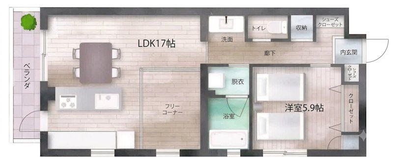RHINO FLATS JOY(2LDK/2階)の間取り写真