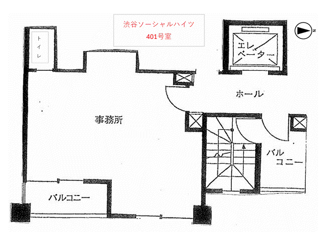 渋谷ソーシャルハイツ(ワンルーム/4階)の間取り写真
