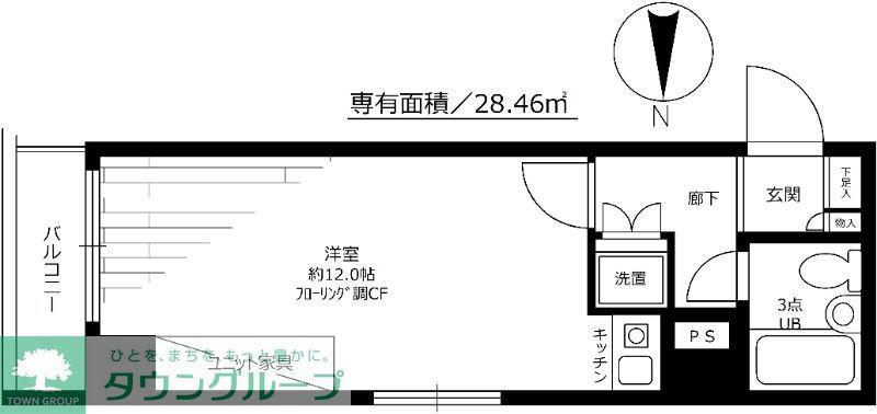 ライオンズマンション三鷹第7(ワンルーム/6階)の間取り写真