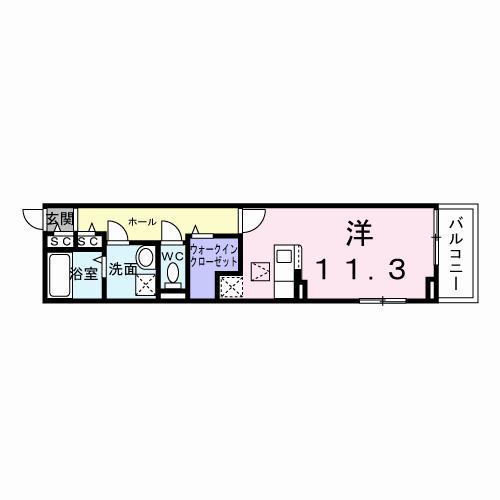 LE・CADRE(ワンルーム/1階)の間取り写真