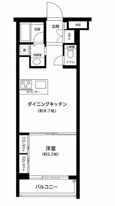デュオ・スカーラ高輪(1LDK/1階)の間取り写真