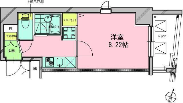本郷エーワン東大前(1K/8階)の間取り写真