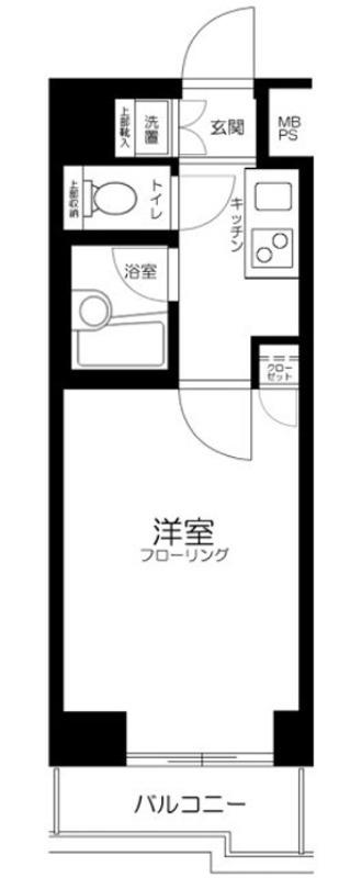 ルーブル多摩川弐番館(1K/5階)の間取り写真