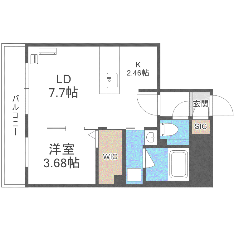 ガイアール南円山(1LDK/2階)の間取り写真