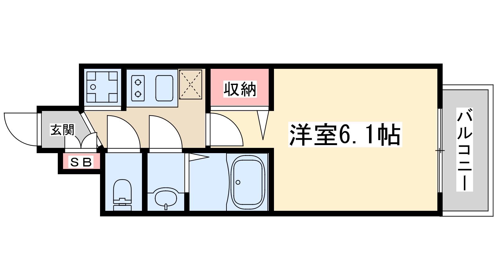 プレサンス大阪三国ネオス(1K/4階)の間取り写真