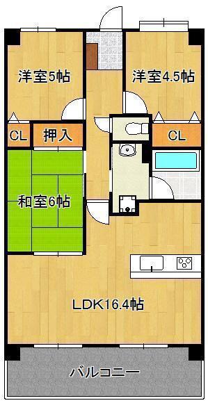 アクロス黒崎ロイヤルヒルズ1207(3LDK/12階)の間取り写真