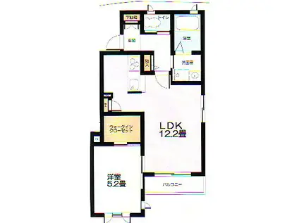 さくらハウス(1LDK/1階)の間取り写真