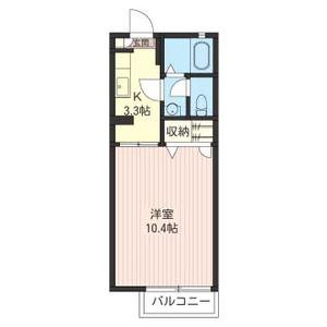 タウンハイツ東峰 D(1K/1階)の間取り写真