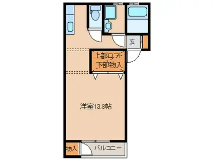 さくらAP-8(ワンルーム/2階)の間取り写真