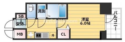 プレサンス松屋町ヴェルデス(1K/7階)の間取り写真