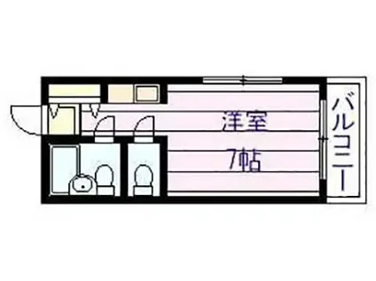 スカイキャンパス旭ヶ丘(1K/2階)の間取り写真