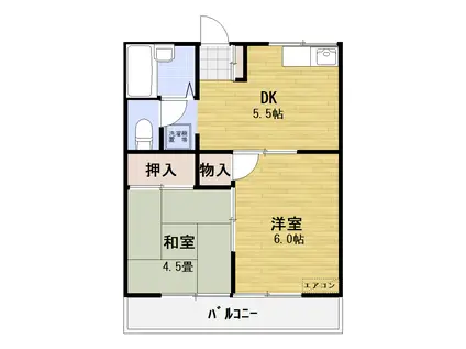 レジデンス・ジュン(2DK/2階)の間取り写真