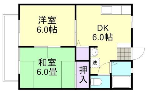 マミーコーポ(2DK/1階)の間取り写真