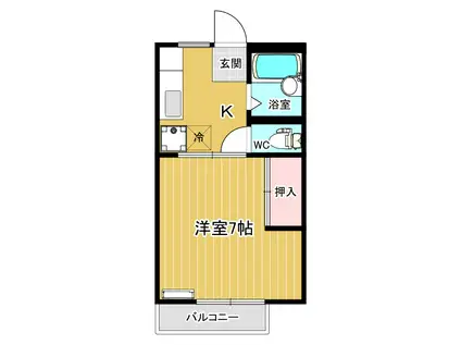 アラジハイツA(1K/2階)の間取り写真